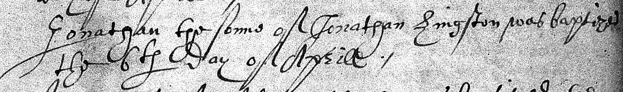 Example Post 1812 Baptism Record